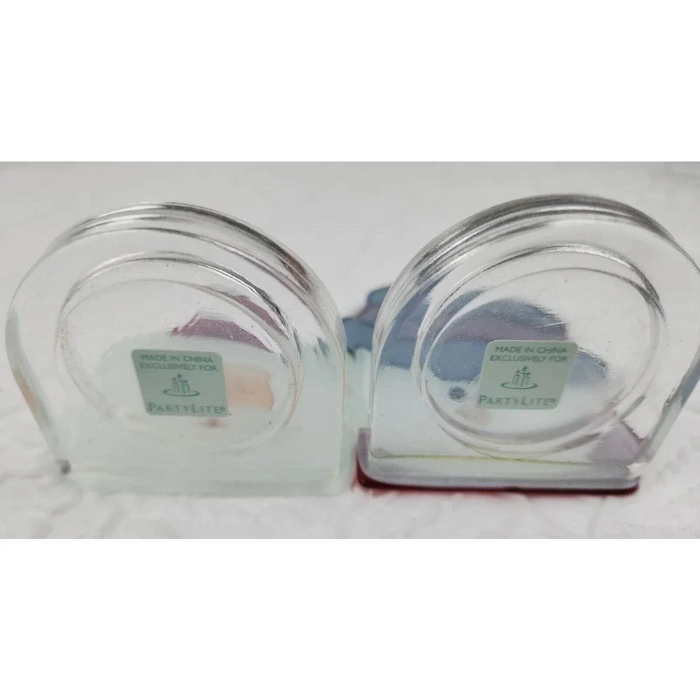 Partylite Santa & Snowman Tealight‎  Holder Glass Holiday Christmas - Picture 5 of 5